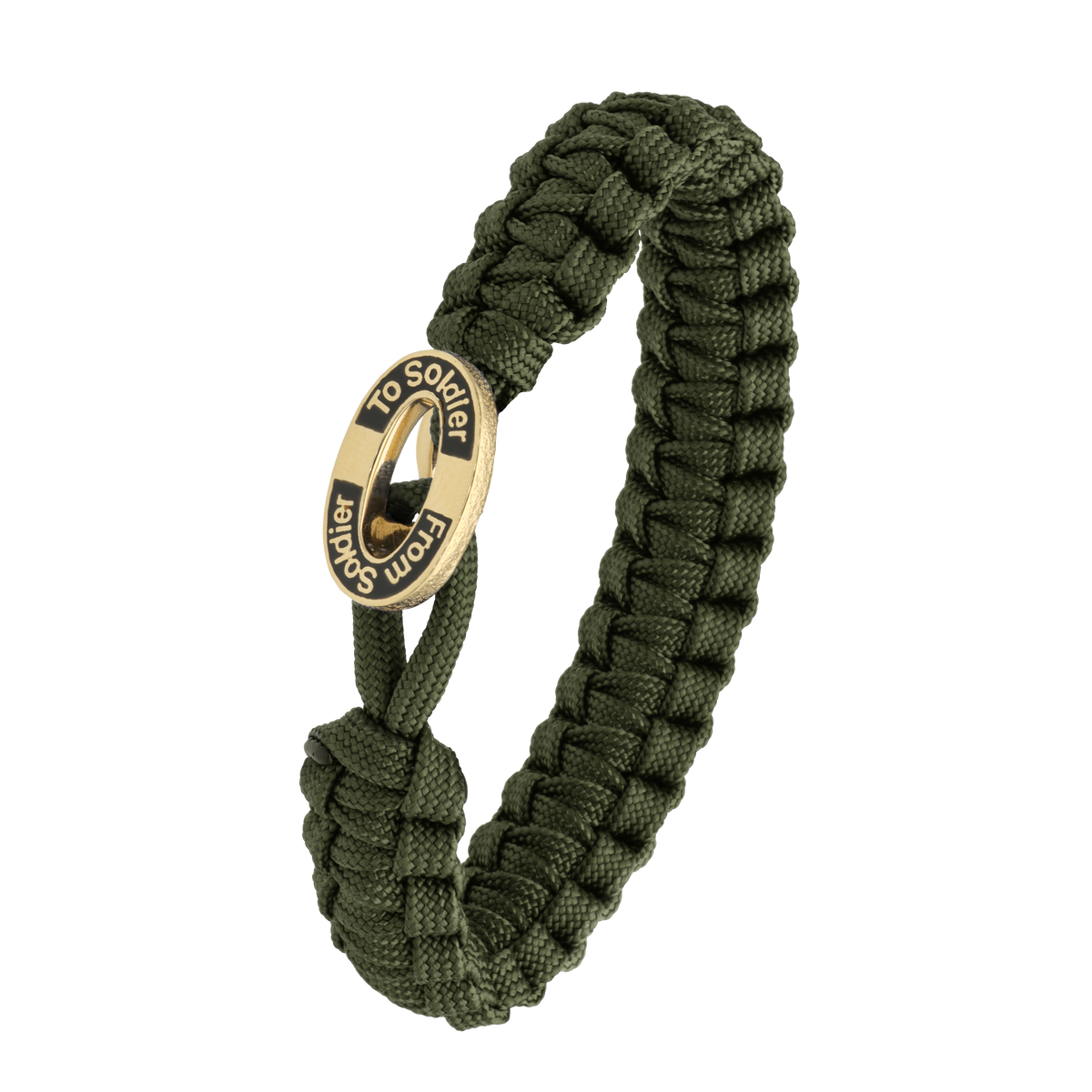 Aagaard - FROM SOLDIER TO SOLDIER - Grønt Armbånd Forgyldt Lås. - Model: 1604-FSTS-GRE-G11