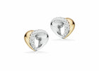 Scrouples - Sølv/8 kt guld ørestikkere, hjerte med syntetiske zirkoner - Model: 161012