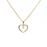14kt vedhæng- hjerte m. 0,02ct tw/si brillant - 45-00061-1850F