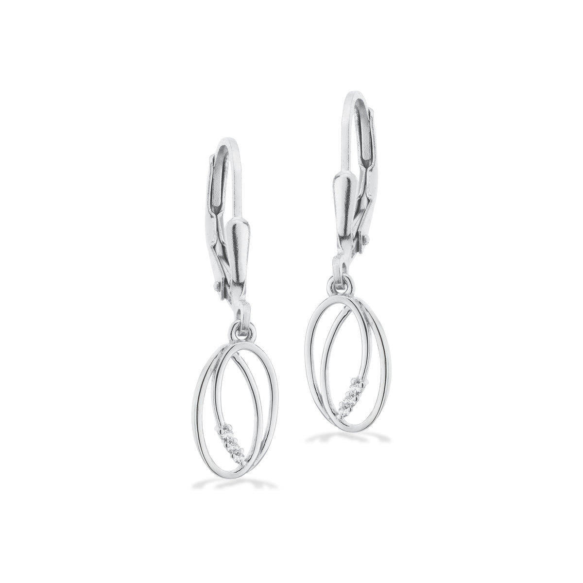Scrouples - Ørebøjler oval cubic zir. sølv rh - Model: 164502