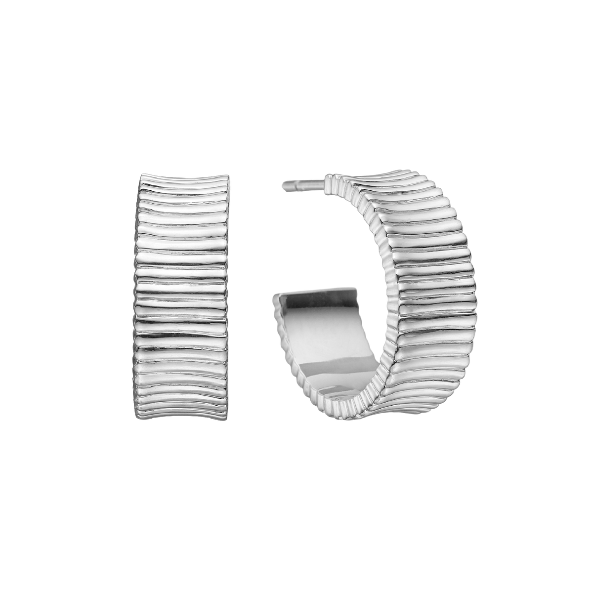 Aagaard Creoler Halvcreol Riller Sterling Silver Ø 18 mm i sølv