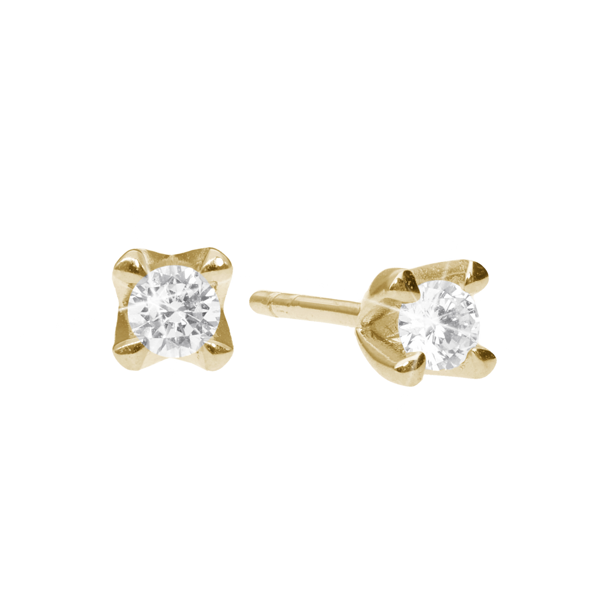 Aagaard Elya Ørestikker 8 Karat Guld Med 2x0,10ct W/VS Labgrown Diamant