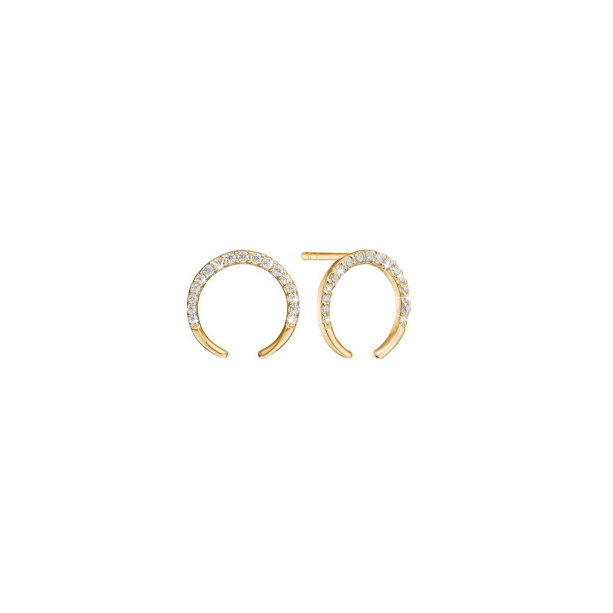 Aagaard Ørestikker Horn med 34 Cubic Zirkonia Forgyldt Sterling Sølv