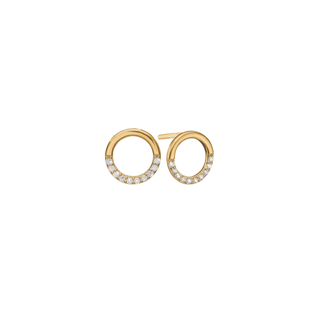 Aagaard Ørestikker Cirkel med 20 Cubic Zirkonia Forgyldt Sterling Sølv