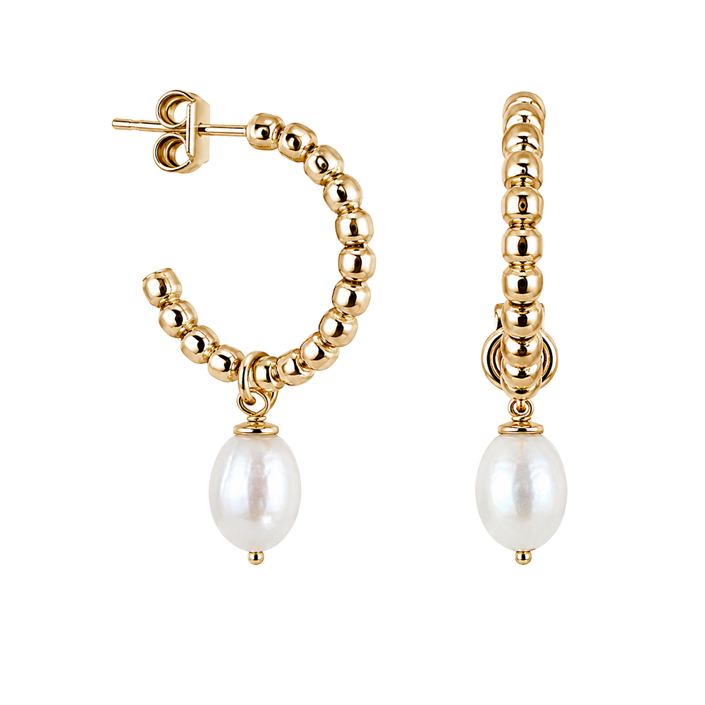 Aagaard Pearl Flow Øreringe med Ferskvandsperle Forgyldt Sterling Sølv - Model: 1671-S-G49