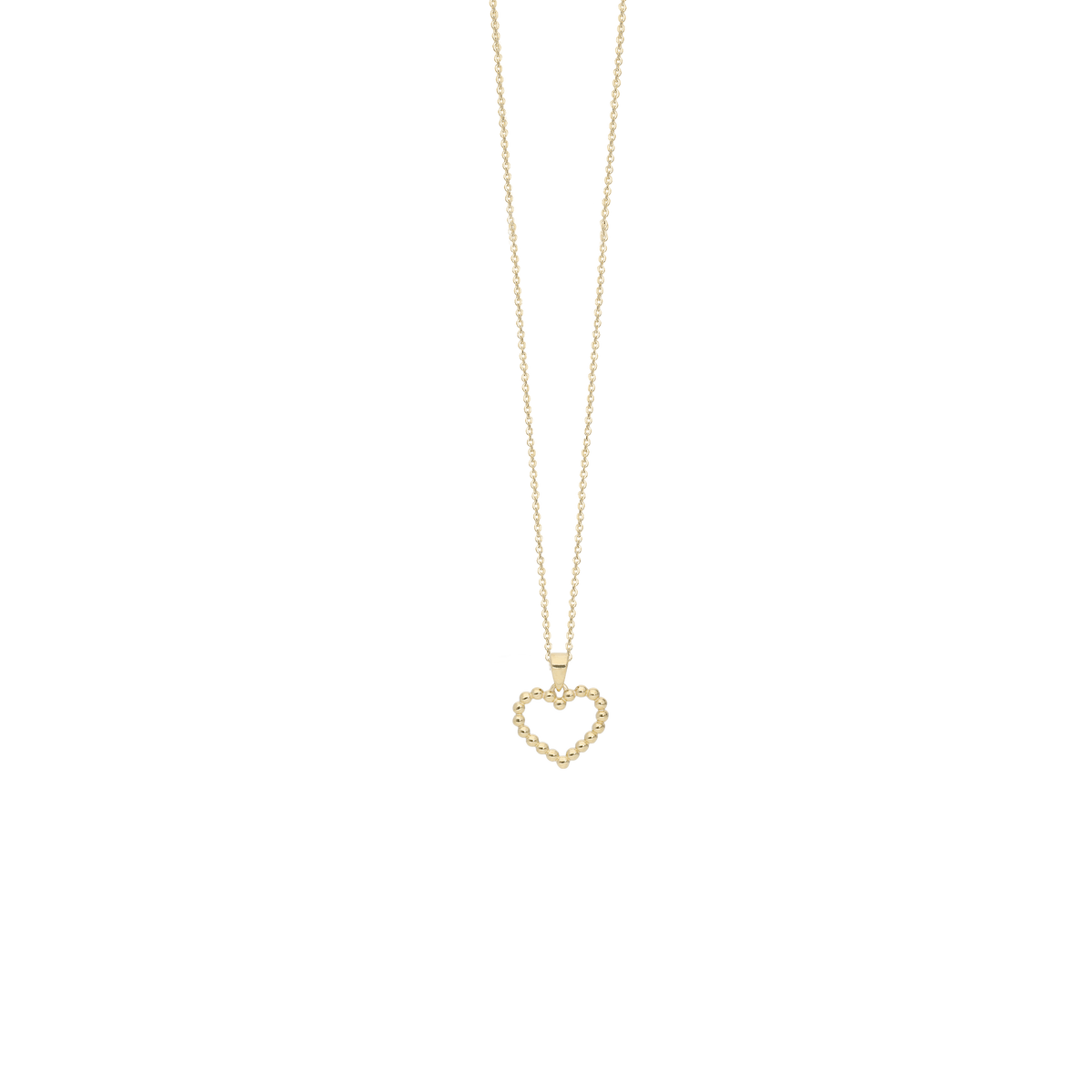 Aagaard Halskæde med Vedhæng Dotted Heart 8 Karat Guld Forgyldt Sterling Sølv Kæde 45 cm