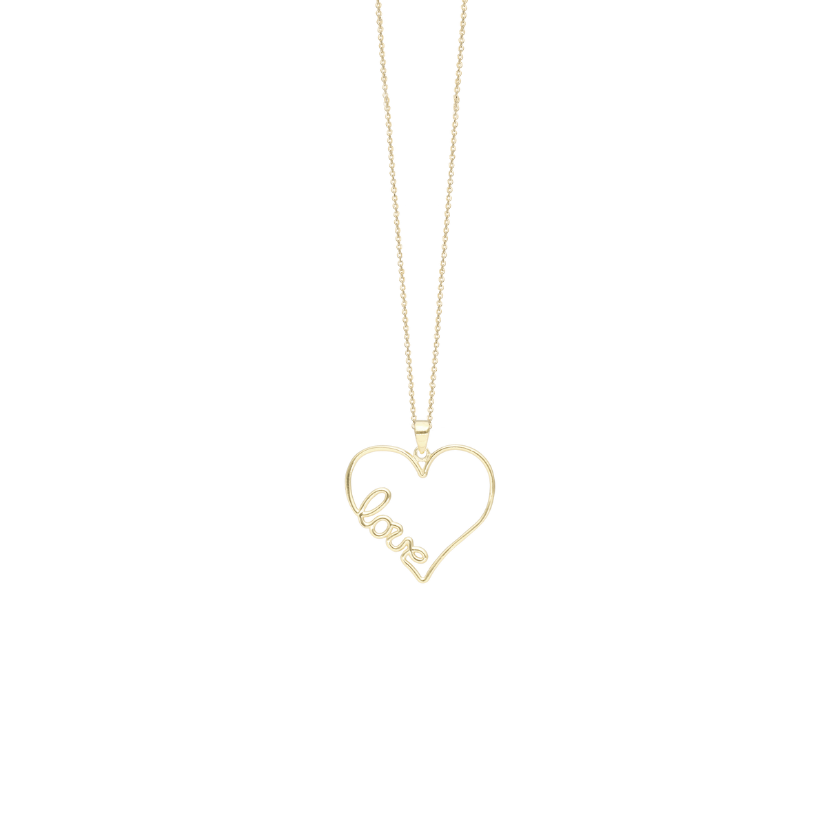 Aagaard Halskæde med Vedhæng In Love 8 Karat Guld Forgyldt Sterling Sølv Kæde 45 cm