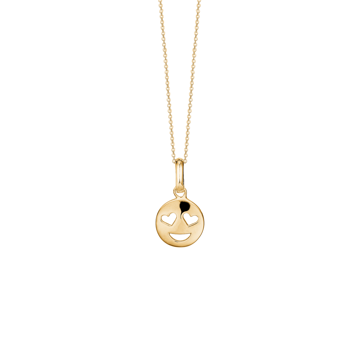 Aagaard Halskæde til Børn Smiley Forgyldt Sterling Sølv 38 cm