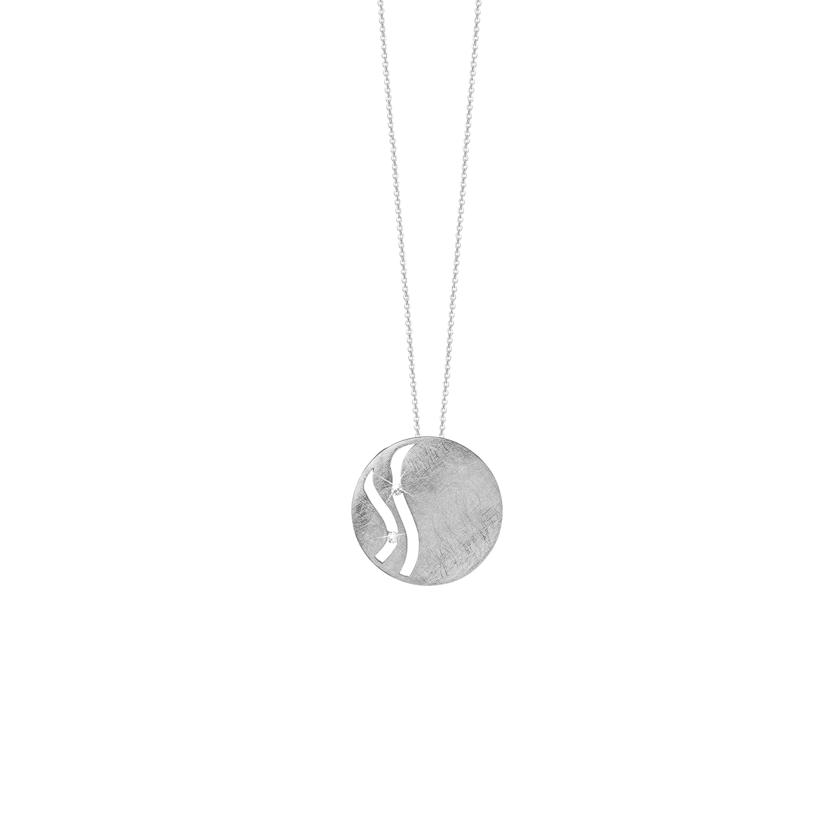 Aagaard Halskæde med Vedhæng med 2 Cubic Zirkonia Sterling Sølv 45 cm