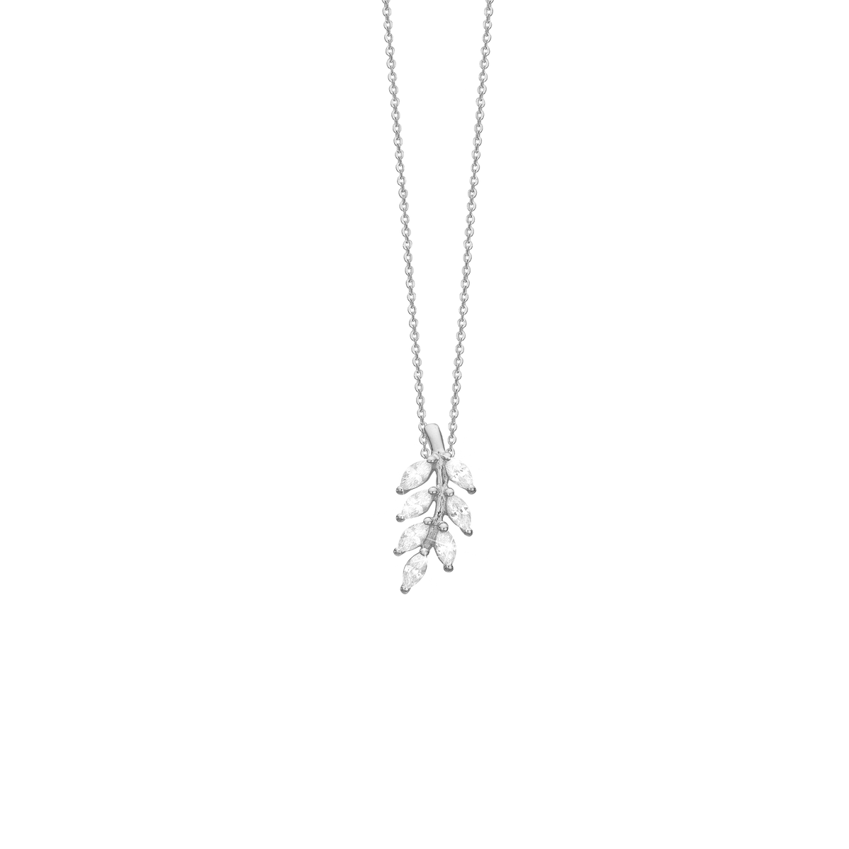 Aagaard Vedhæng Blad Sterling Sølv med 7 Cubic Zirkonia