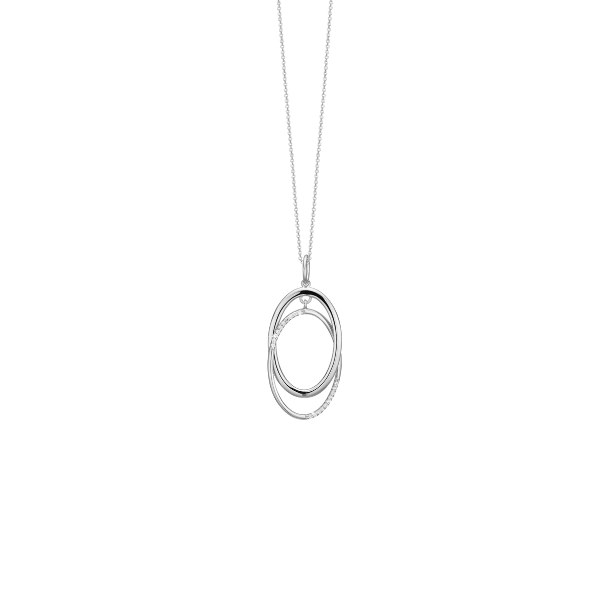 Aagaard Halskæde med Vedhæng Solskin med 20 Cubic Zirkonia Sterling Sølv 45 cm