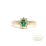 Smaragd ring med diamanter
