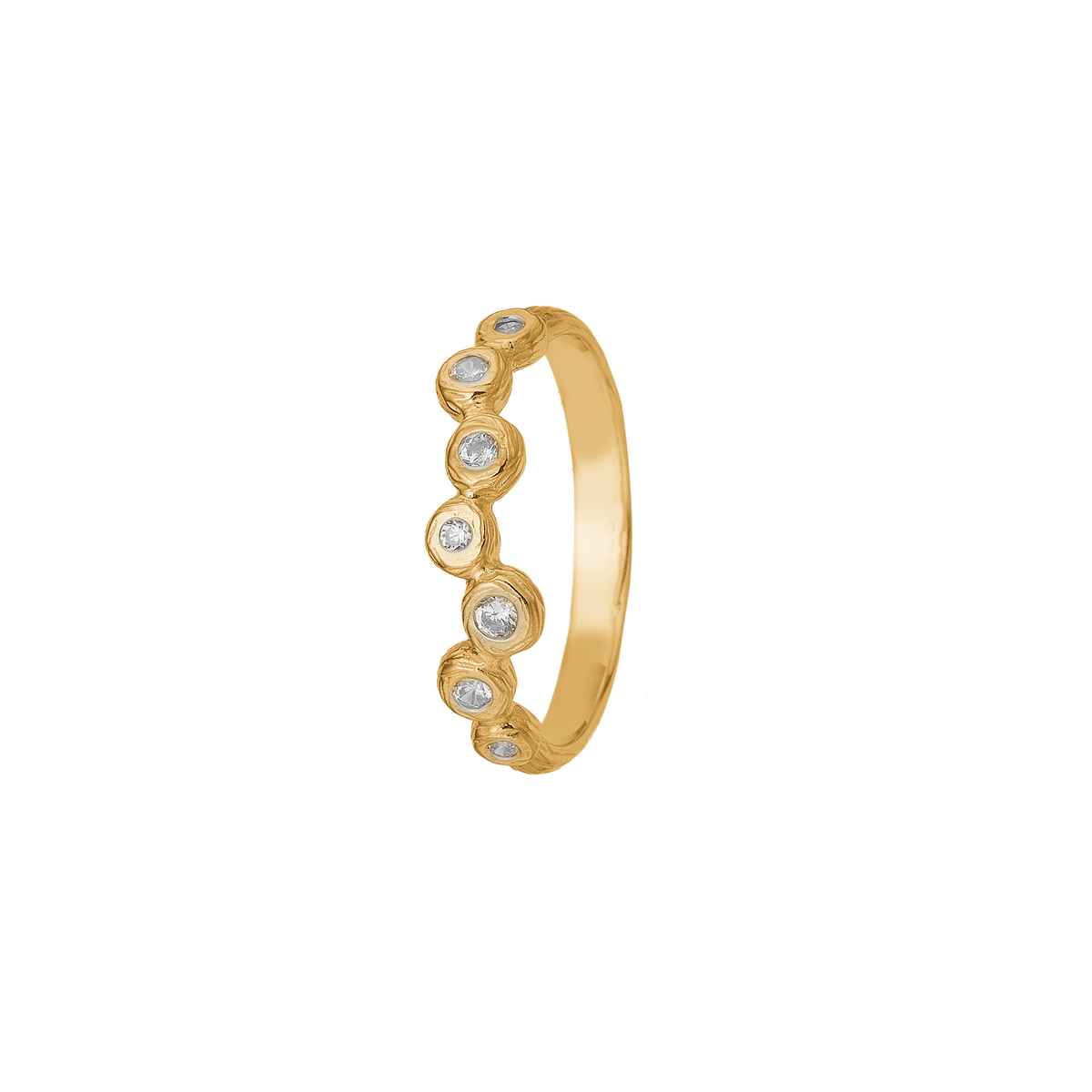 Aagaard Ring Med Bobler 14 Karat Guld Med 7 Cubic Zirkonia