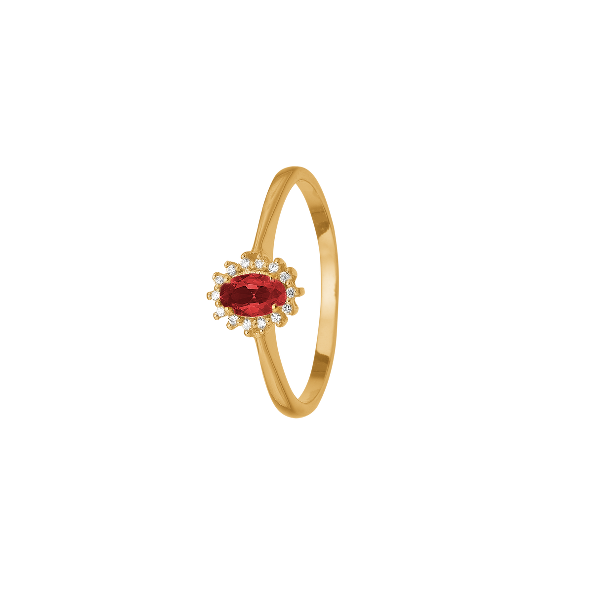 Aagaard Ring 8 Karat Guld Rubin x 1 Diamanter 14 x 0,0032 Ct. W/PI
