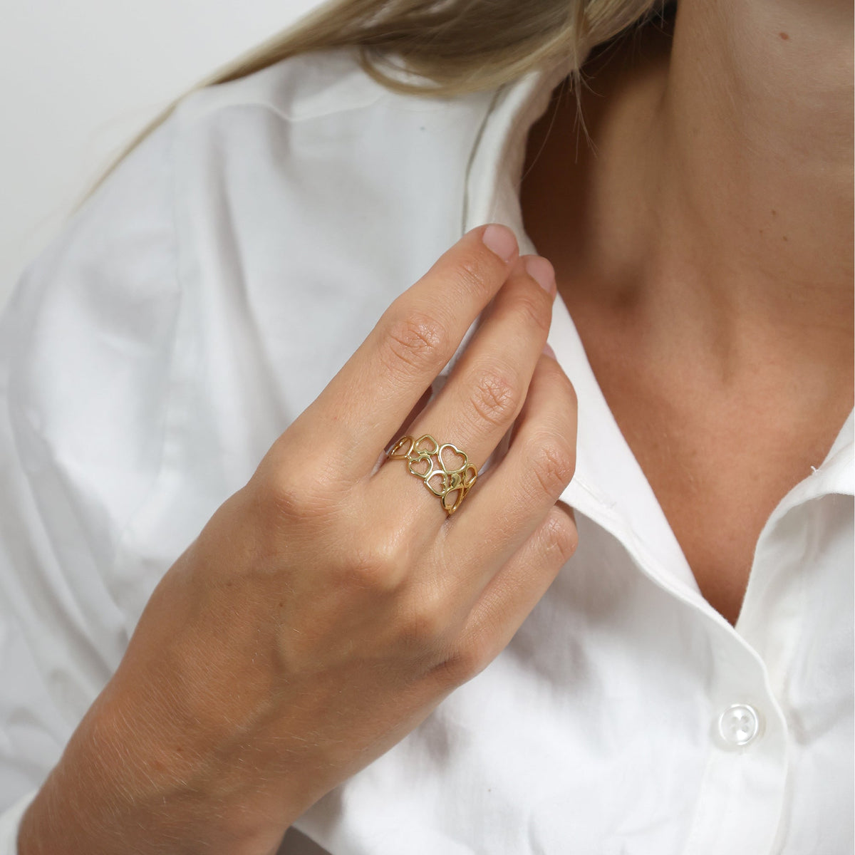 Aagaard Ring Hjerter 8 Karat Guld