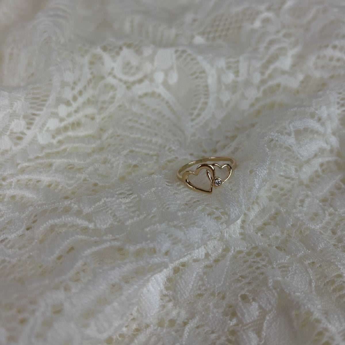Aagaard Ring Hjerter lab-grown Diamant 8 Karat Guld