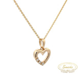 Diamant hjerte vedhæng i 14 kt. m 3 x 0,02ct w/si - Model: 20-22124