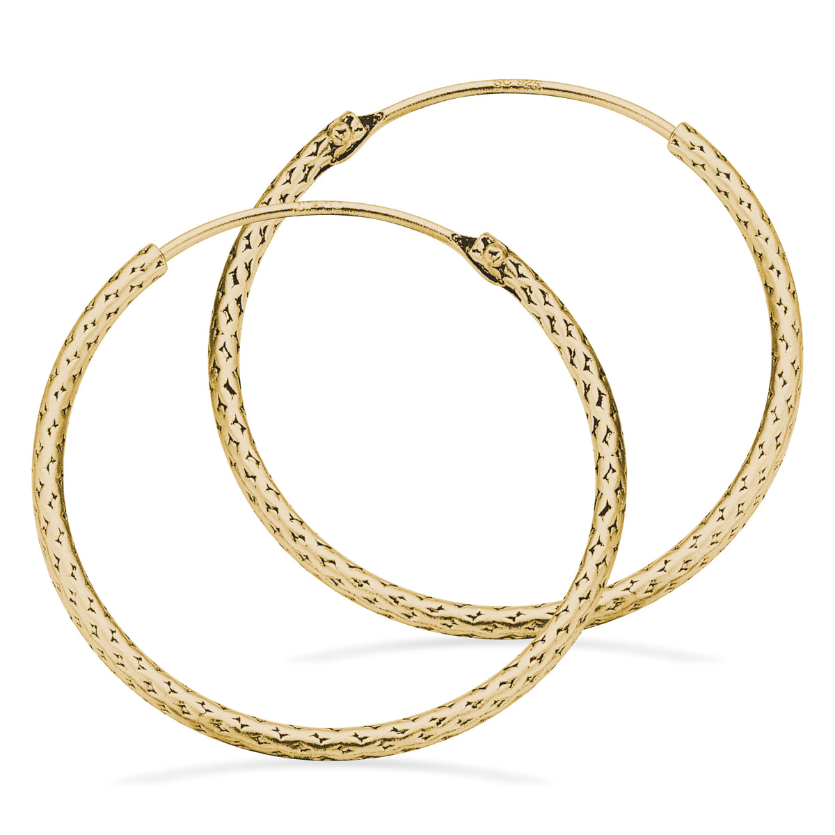 Scrouples - Forgyldt sølv snoet creol/hoops - 20mm / 1,2mm - Model: 193742FG