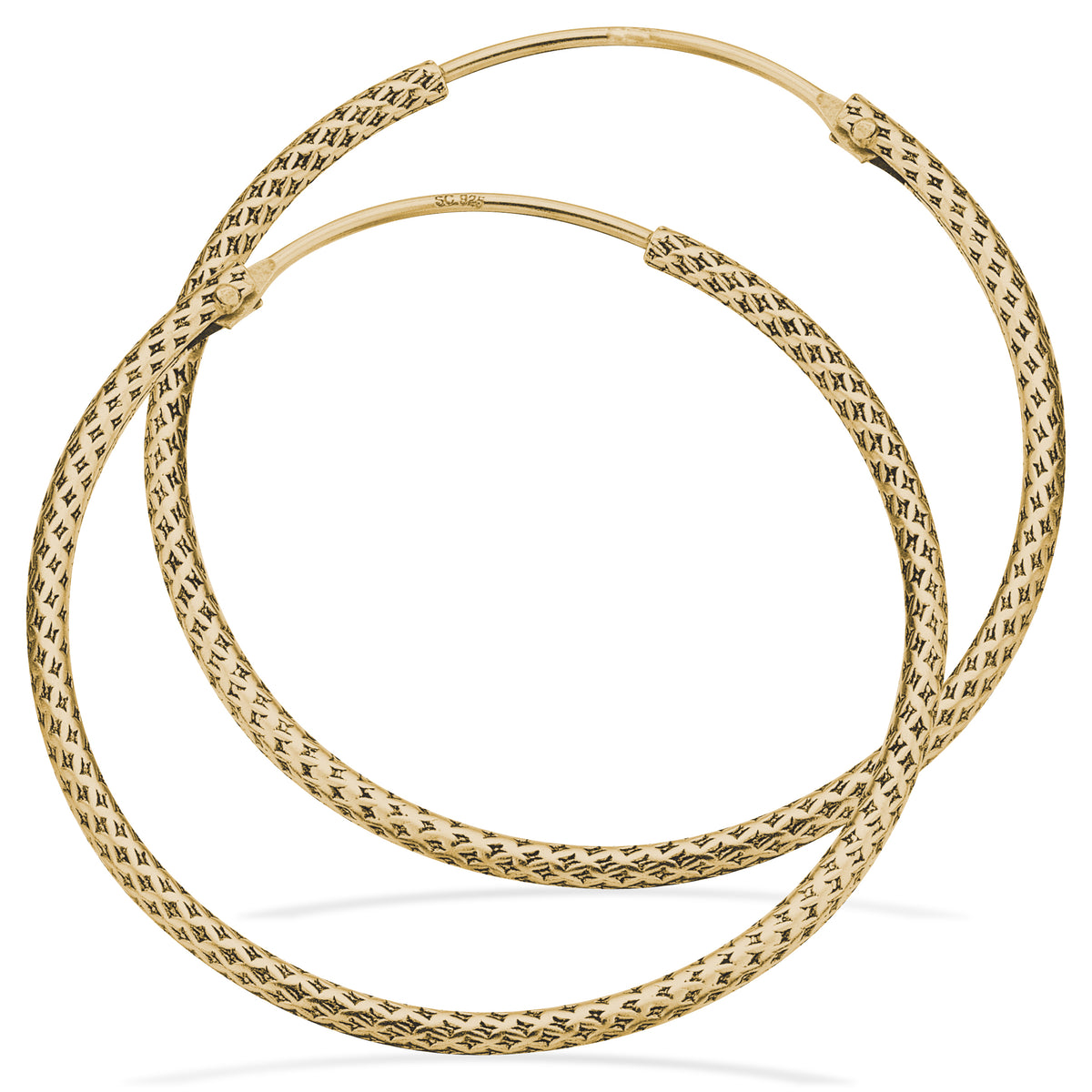 Scrouples - Forgyldt sølv snoet creol/hoops - 30mm / 1,2mm - Model: 193752FG