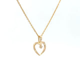 14kt vedhæng- hjerte m. 0,02ct tw/si brillant - 45-00061-1850F