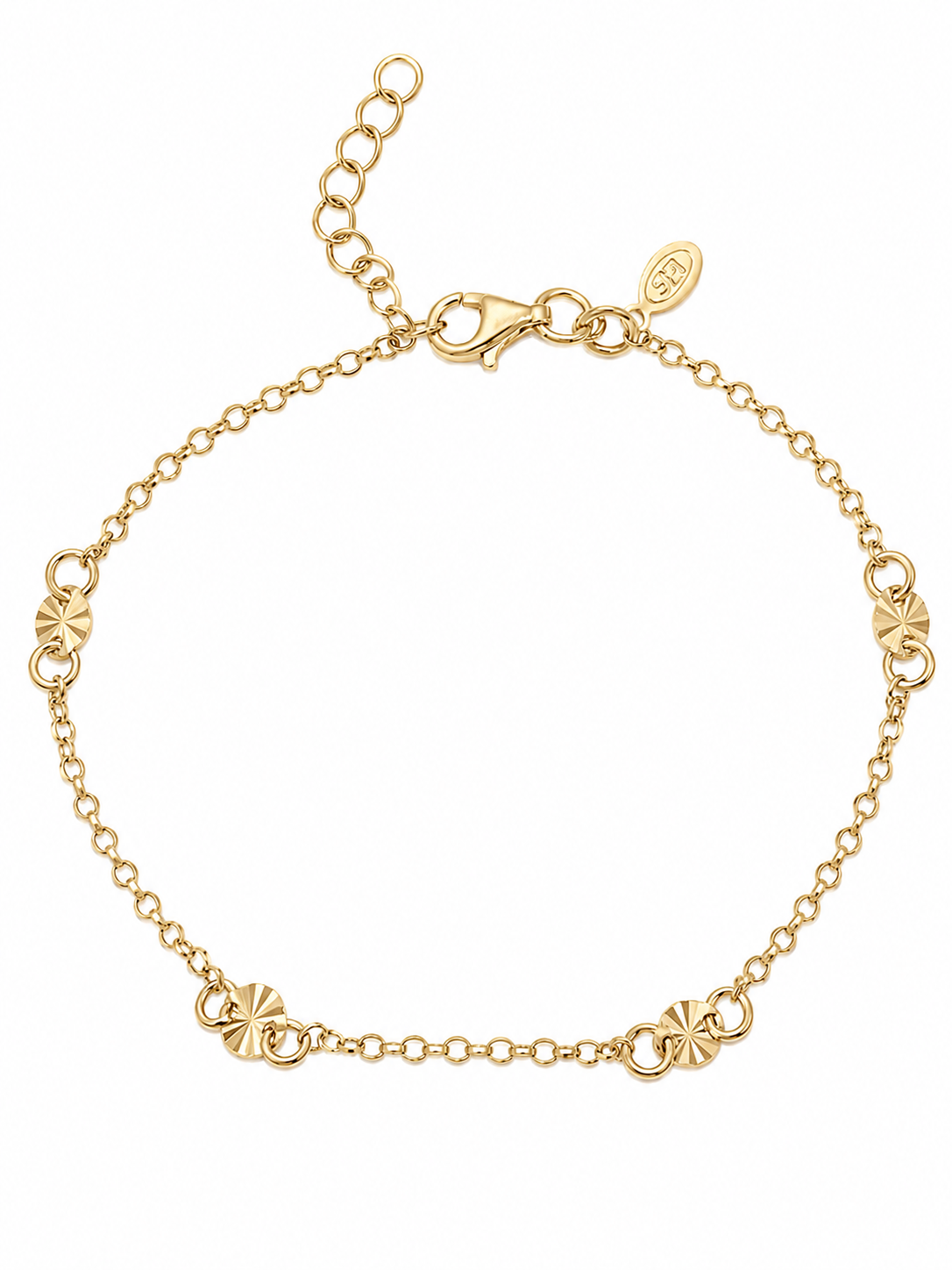 L&G Forgyldt armbånd, facet plader - Model: 206998