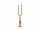 Scrouples - 8 kt guld vedhæng med pink og rosa syntetiske zirkoner og forgyldt kæde - Model: 213823