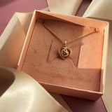 Scrouples - 8 kt. guld vedhæng, dobbelt hjerte m/sølv forgyldt kæde - Model nr.: 214663