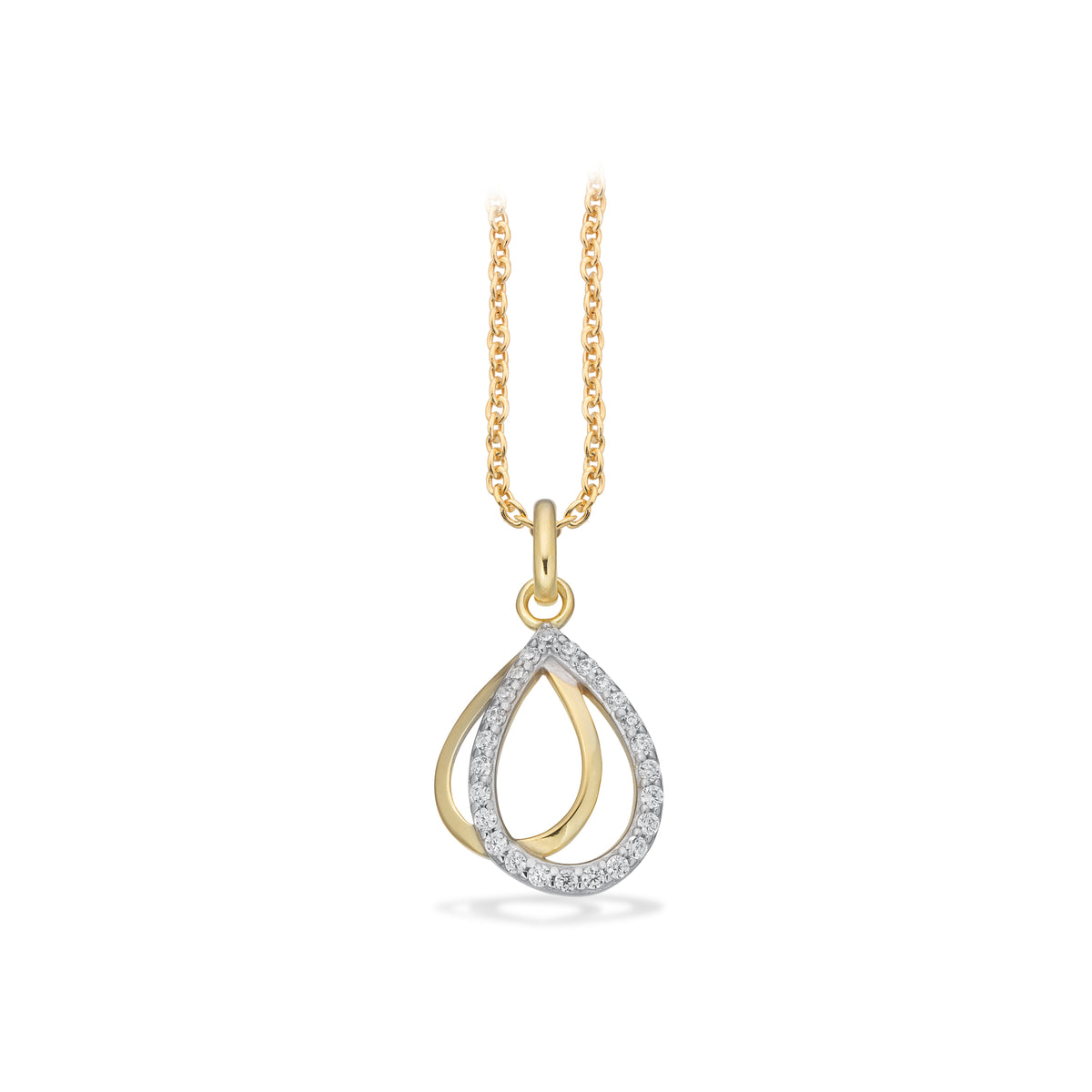 Scrouples - 8 kt guld vedhæng med syntetiske zirkoner og forgyldt kæde - Model: 214953