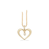 Scrouples - 8 kt guld hjerte vedhæng med diamant - Model: 215843