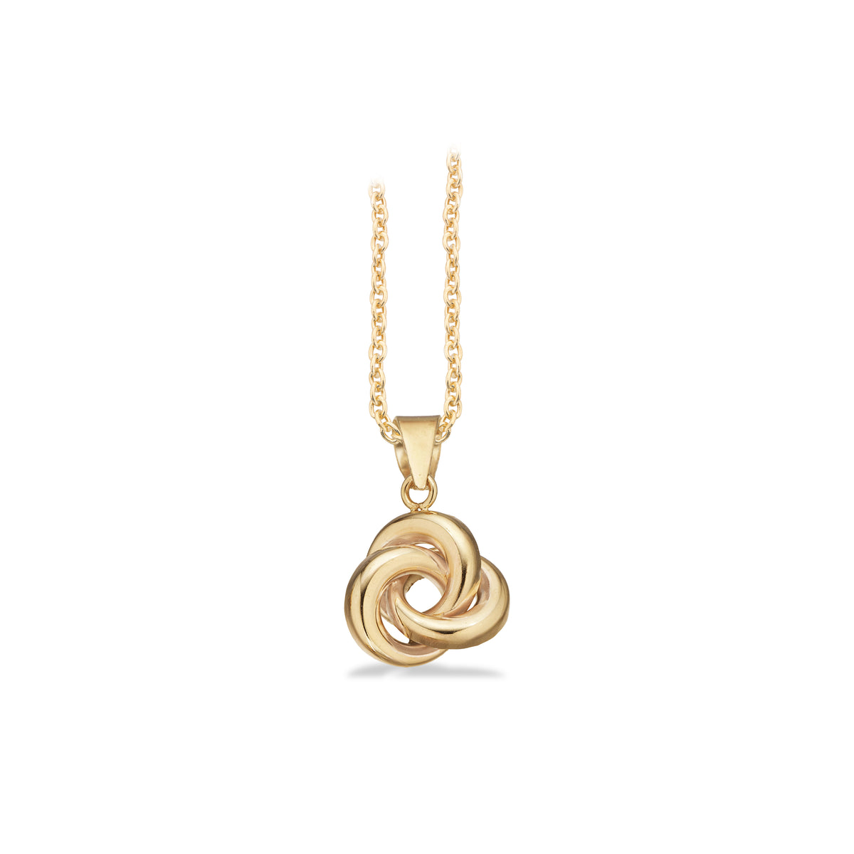 Scrouples - 8 kt guld vedhæng knude, med forgyldt kæde - Model: 216373