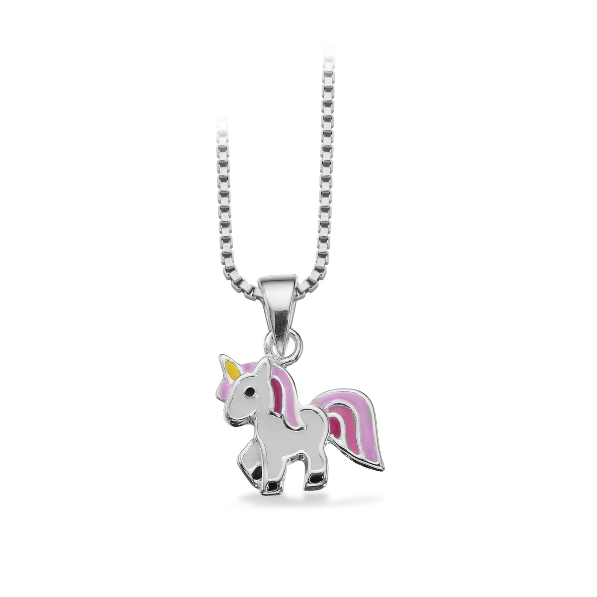 Scrouples - Sølv vedhæng/kæde Unicorn m. emalje - Model: 233282
