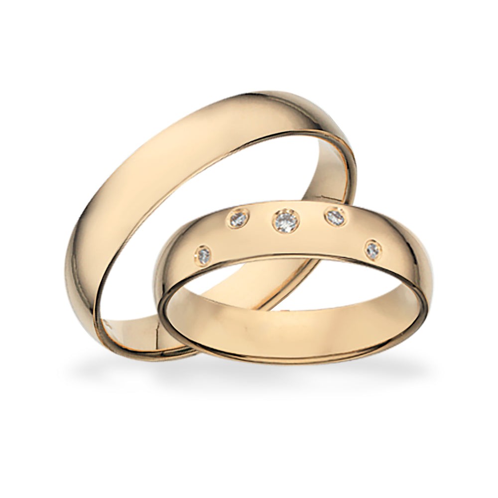 Scrouples - 14 kt. Kampagne forlovelses/vielsesringe, 0,05 ct tw/si stjernedrys - Model: 2405