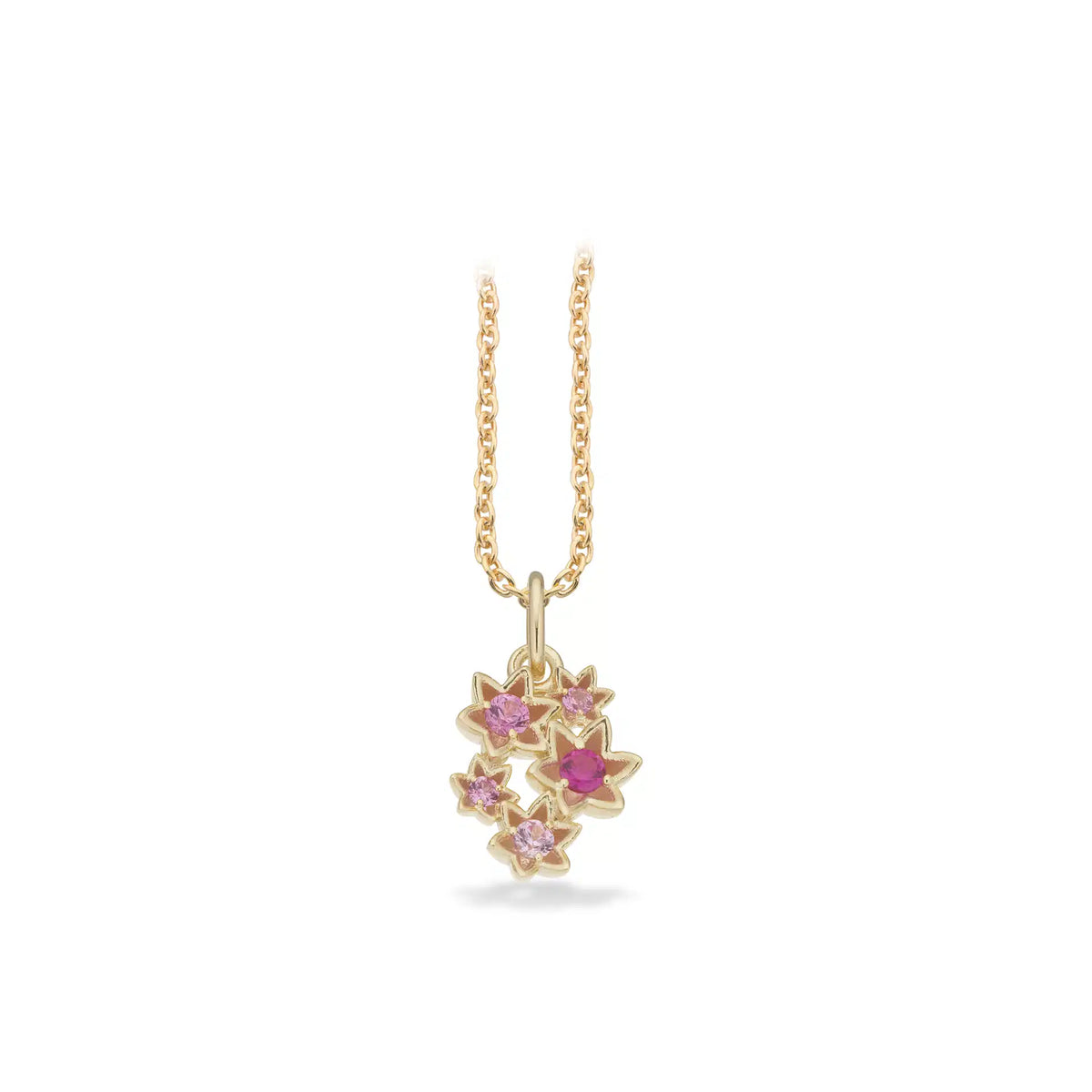 Scrouples - Vedhæng blomster rosa cubic zir. sølv fg. m/kæde - Model: 240572
