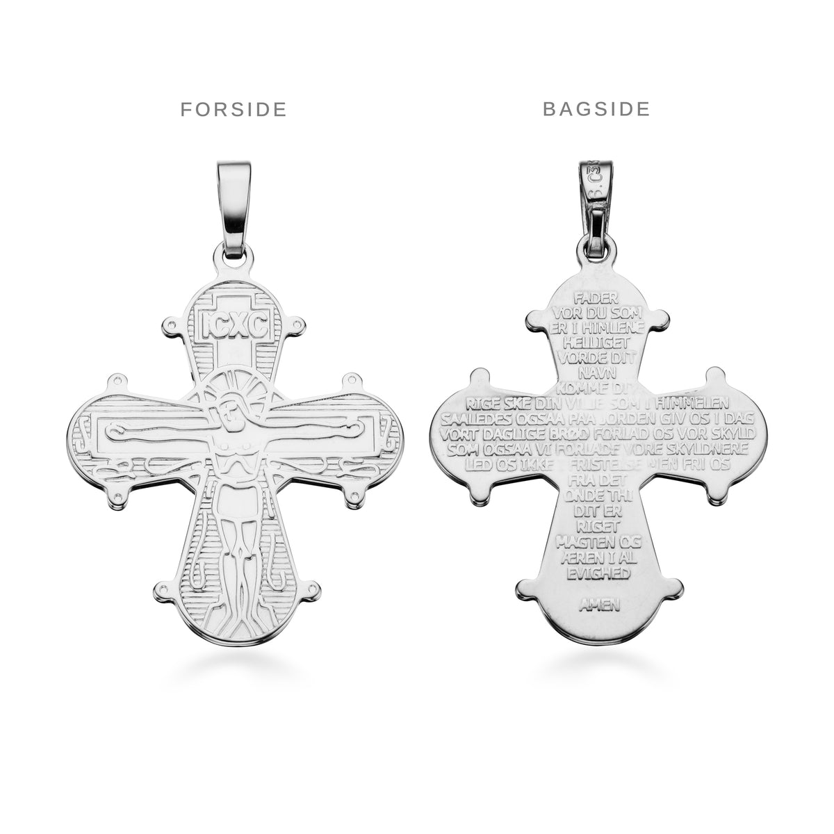 Scrouples - Sølv vedhæng, Dagmarkors med Fadervor, 25x 22mm - Modelnr.: 25522