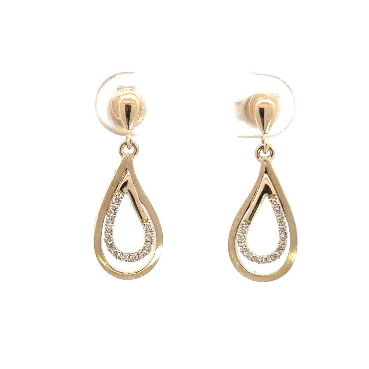 Amore Jewelry - 14 kt. guld ørering med diamant, 0,11ct w/si - 10-22155