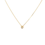 14 kt. Guldhalskæde med diamant vedhæng - med 0,05ct tw/si brillant - Model: 20-22165