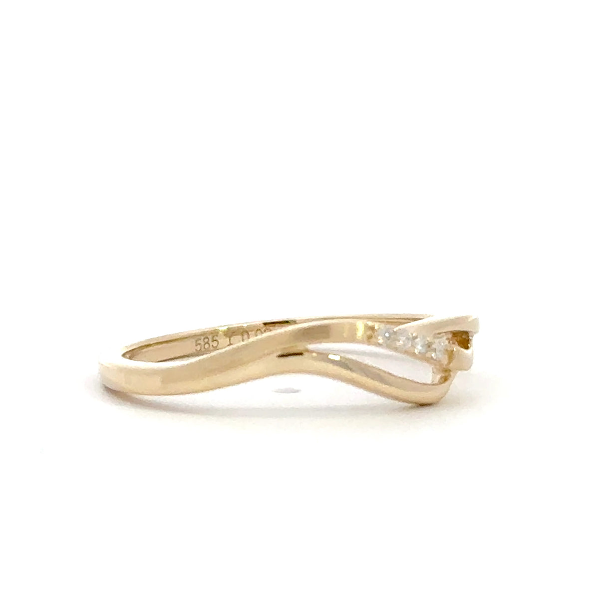 14 kt. guld diamantring med diamant, 0,02ct tw/si - Model: 40-22628