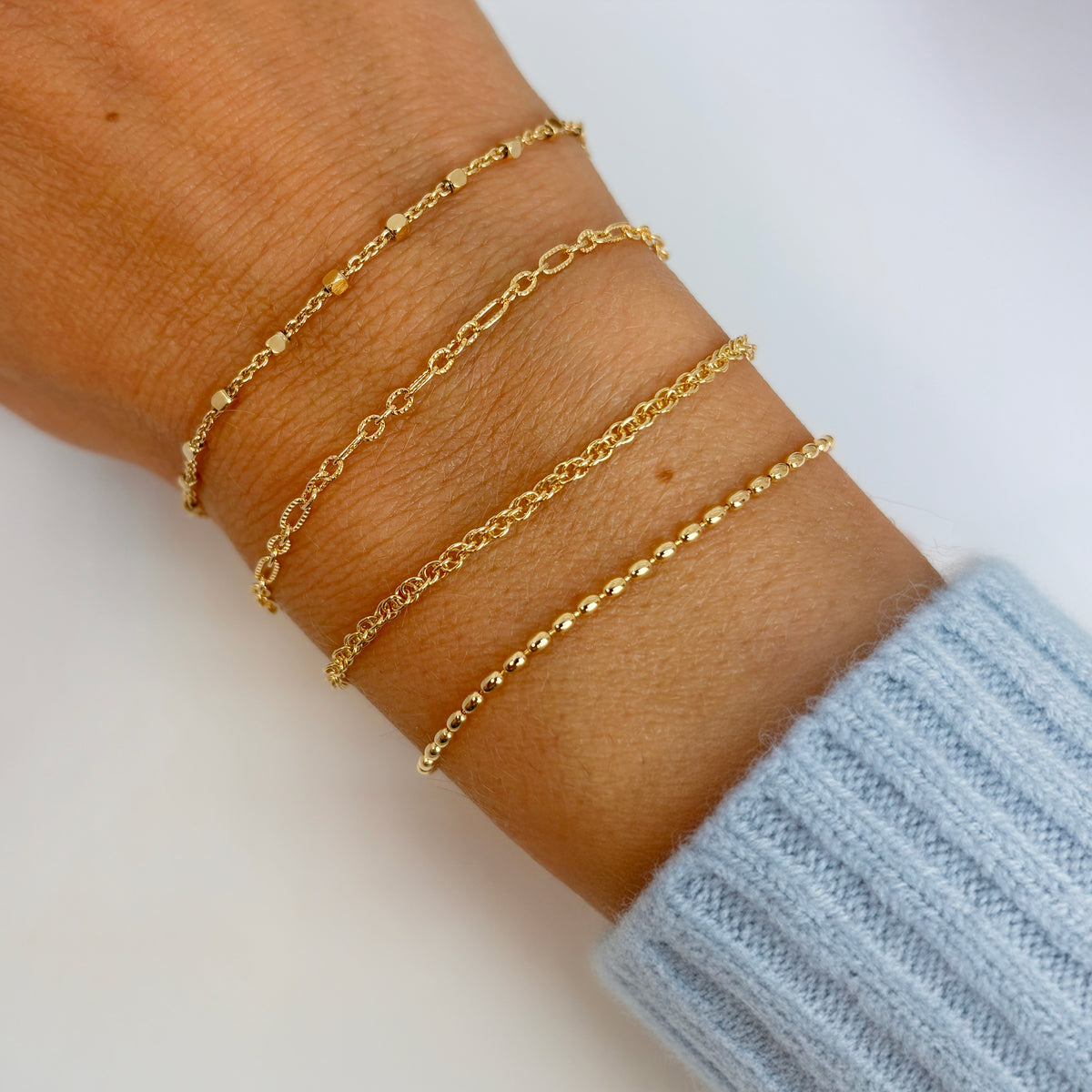 Scrouples-Armbånd facet. kugler sølv fg. 17+2 cm-model 300542A,M