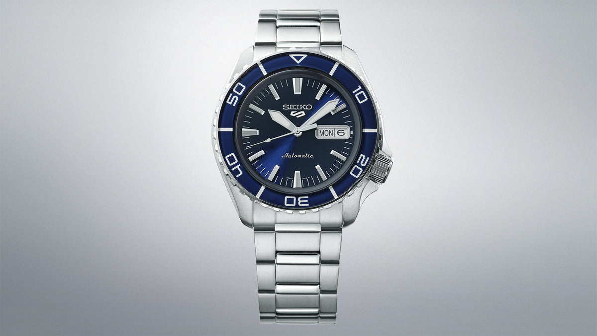 Seiko - Herreur, Stål med lænke, blå skive og automatik værk - Model: SRPK97K1