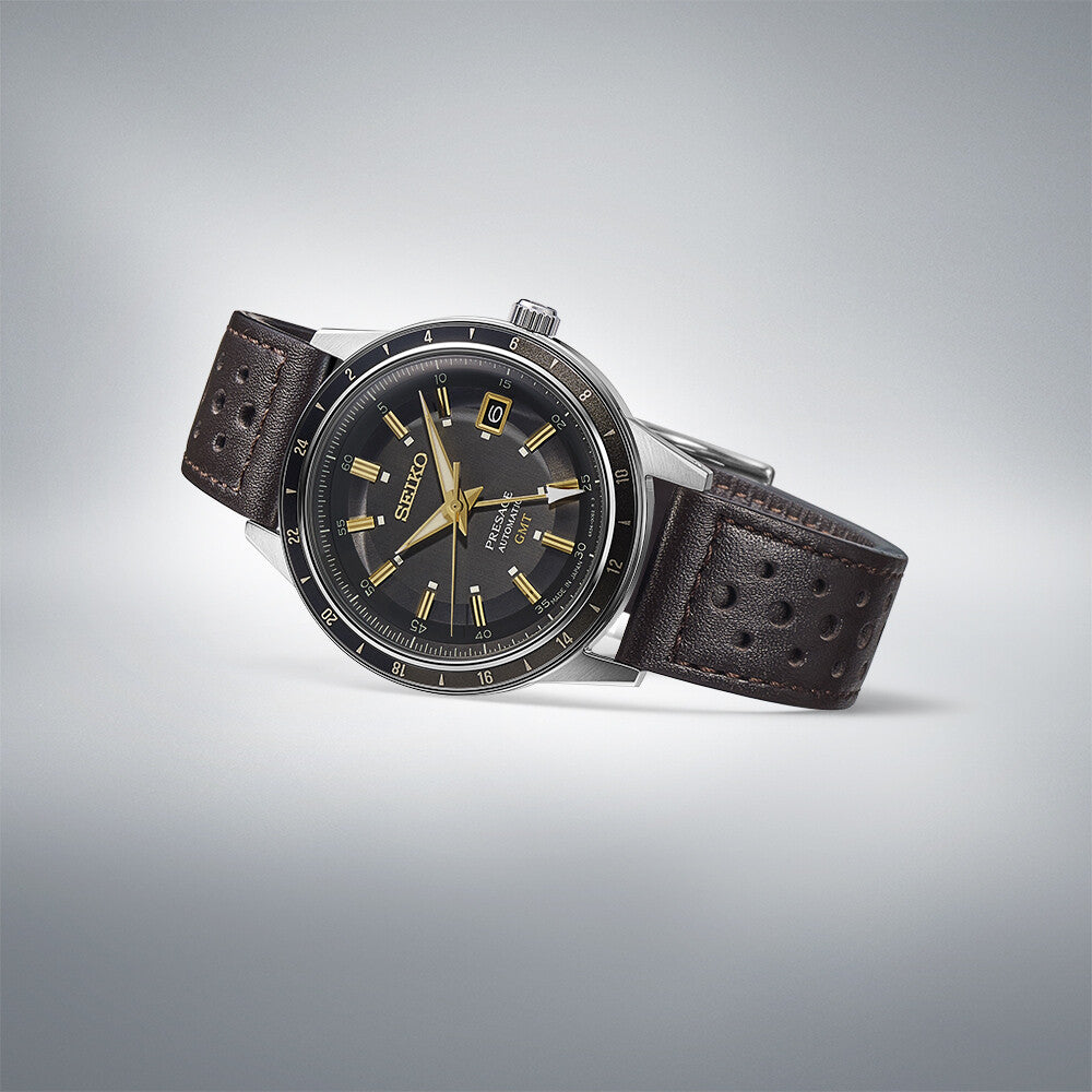 Seiko - PRESAGE automatic herreur stål med læderrem - Model: SSK13J1