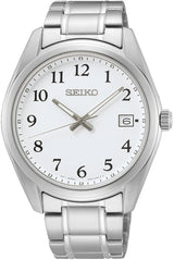 Seiko - Herreur med stål lænke og hvid skive - Model: SUR459P1