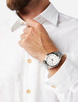 Seiko - Herreur med stål lænke og hvid skive - Model: SUR459P1