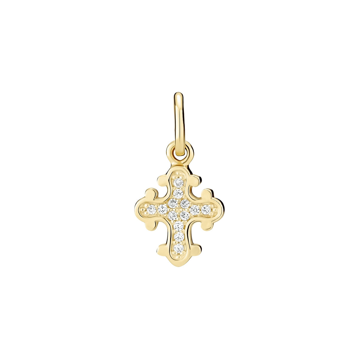 Lund Copenhagen Vedhæng dagmarkors 10x9mm med zirkonia i 8 kt. guld – model 3061414-30
