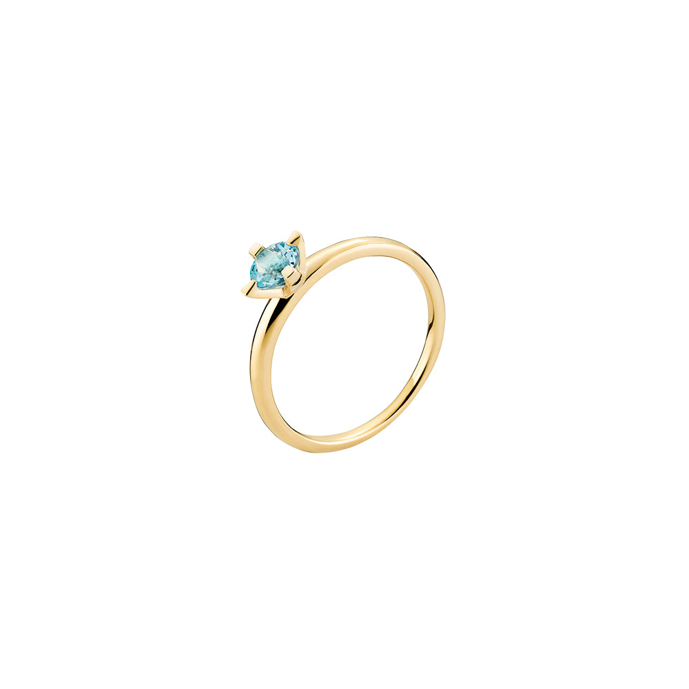 Lund of Copenhagen - 8 kt. Ring m/blå topaz - Model: 3071089-16