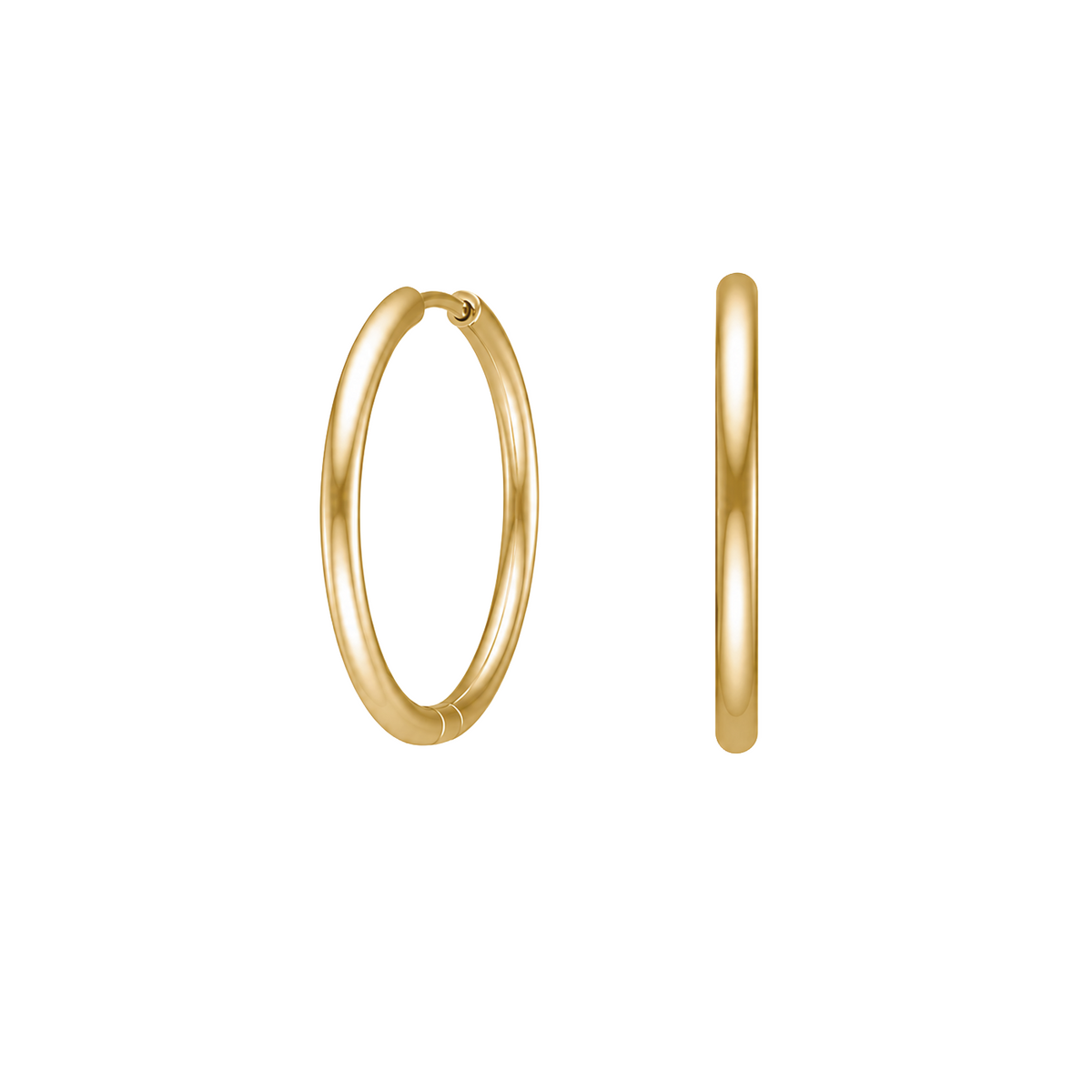 Creoler 21 mm CALMA i forgyldt stål (IP gold)