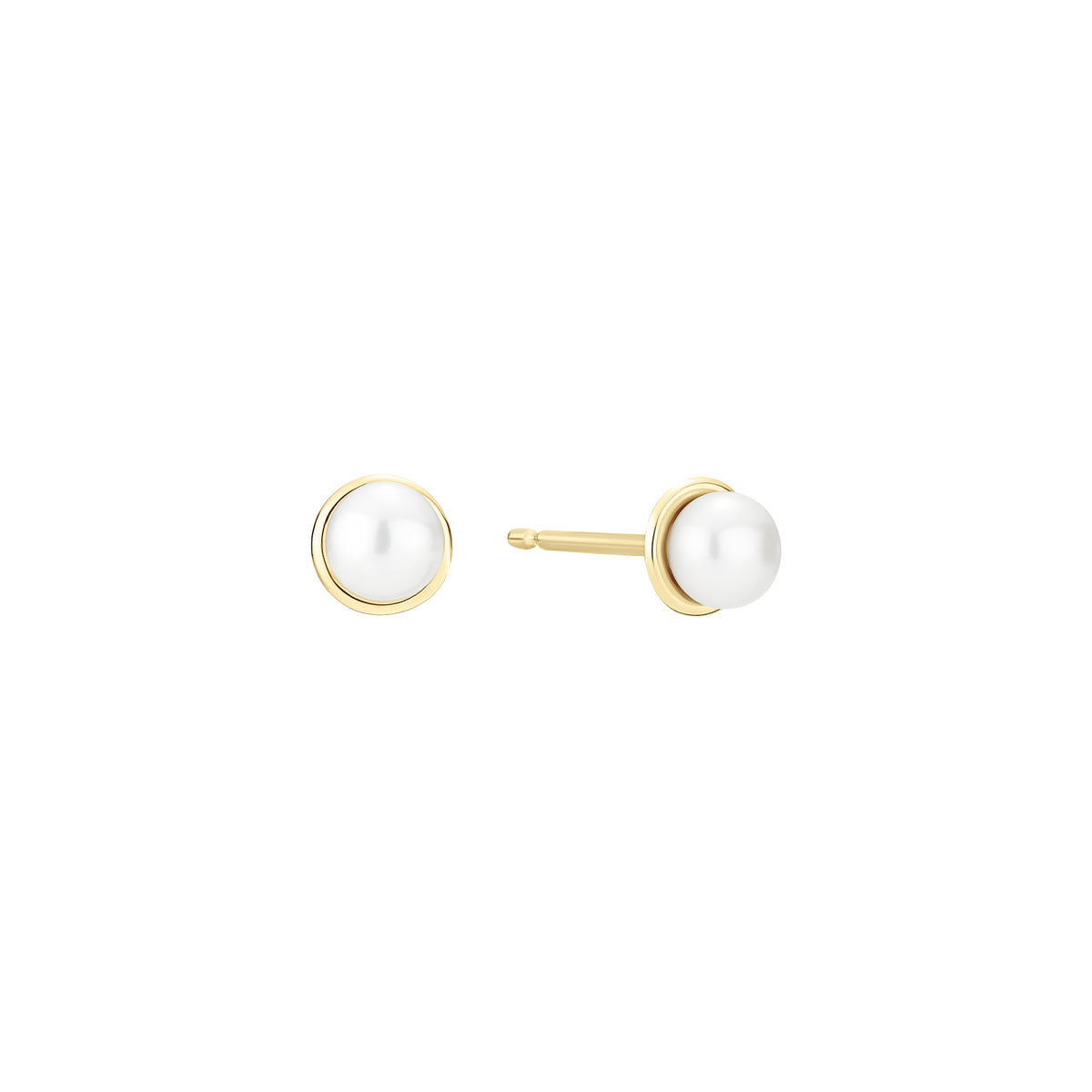 Lund Copenhagen - 8 kt. Guld ørestik med hvid perle - Modelnr.: 3091427-4-33