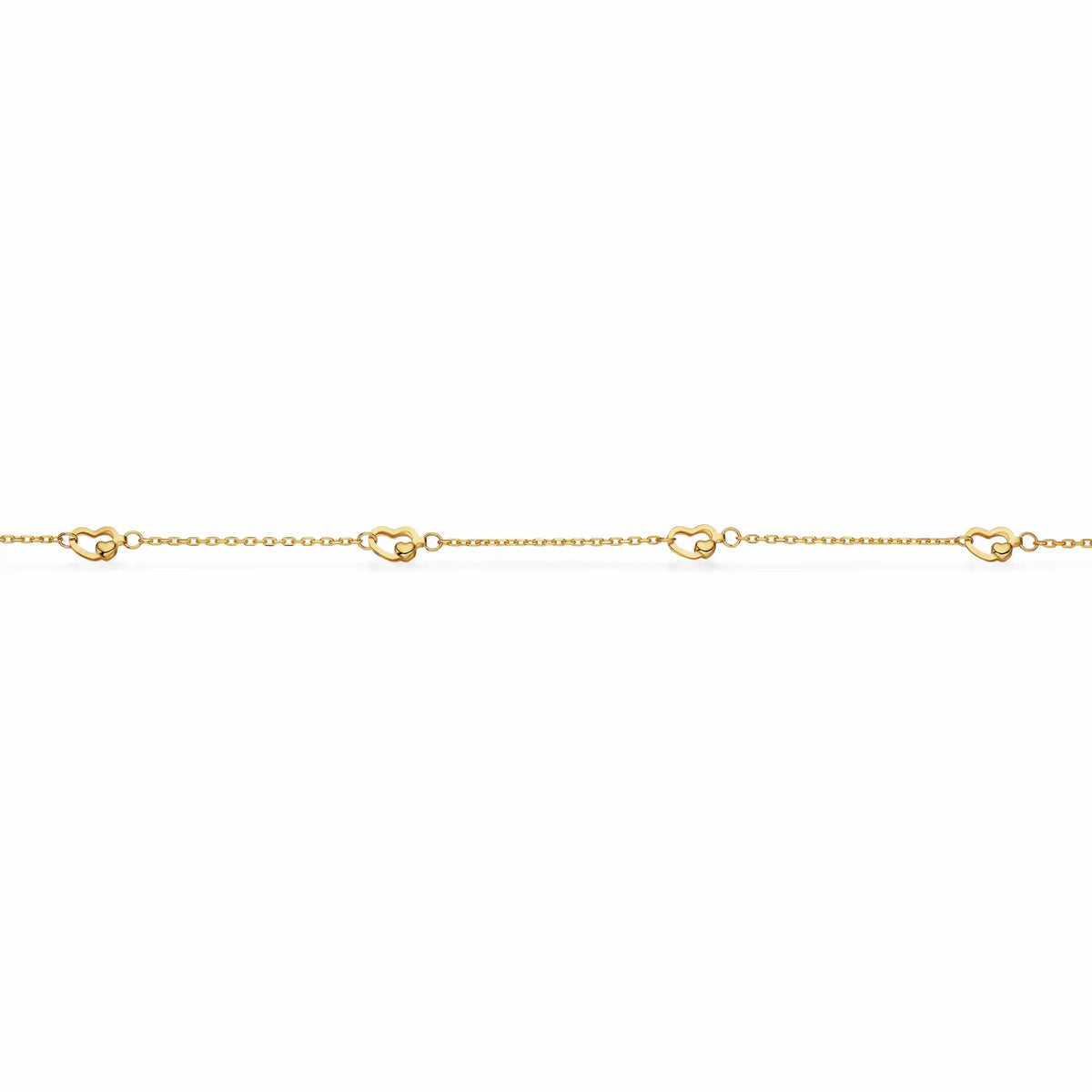 Scrouples - 8 kt. guld armbånd med hjerter 17+2 cm - Model: 33913A,M