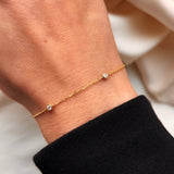 Scrouples - 8 kt. Guld armbånd med zirkonia - Model: 34393A,M