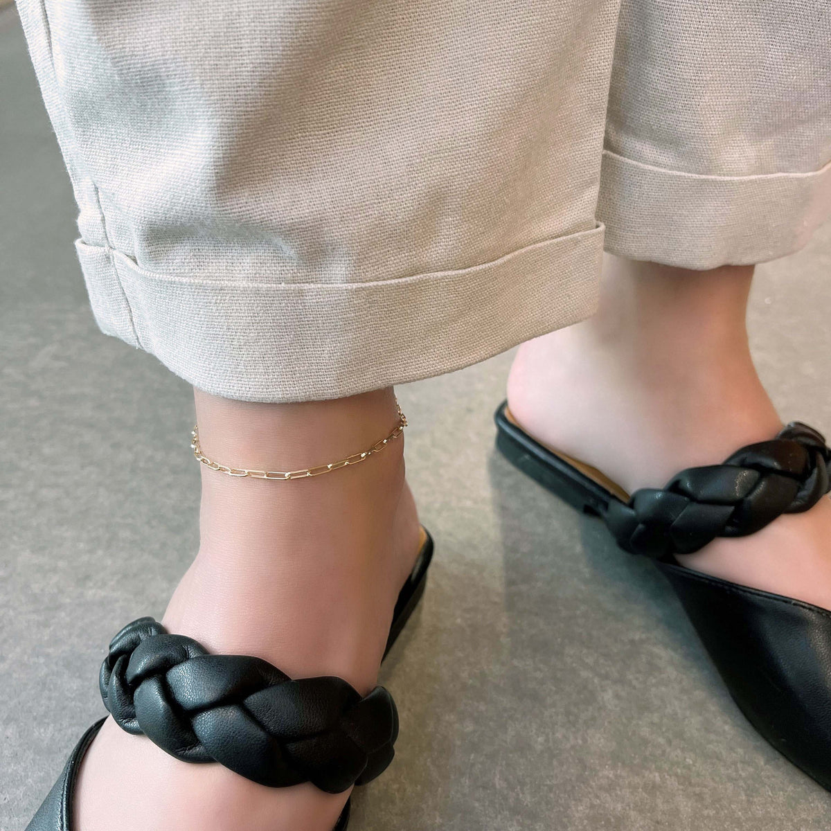 Scrouples - Ankelkæde, forgyldt "long links" - Model: 3588,25