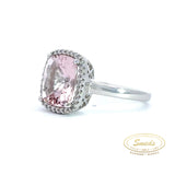 Amore - 14 kt. Diamant guld ring med pink morganit og diamant 0,10ct w/si - Model: 40-22592